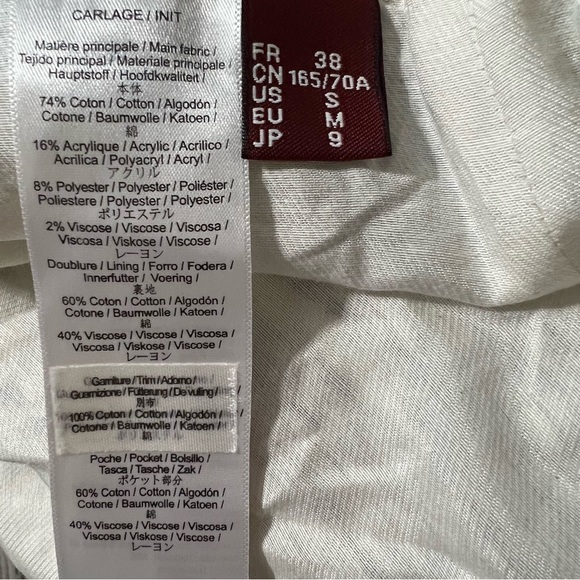 COMPTOIR DES COTONNIERS Tweed Frayed Mini Skirt Black + White Size Small - Picture 6 of 6